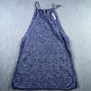 Tommy Bahama Paradise Sun Halter Sweater Top Women's SZ SM Blue Beach Casual